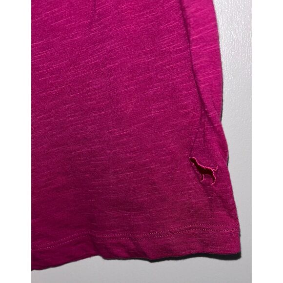 PINK Victoria's Secret Tribal Solid Print T-Shirt Tee size XS Fuchsia E56 - Picture 3 of 10